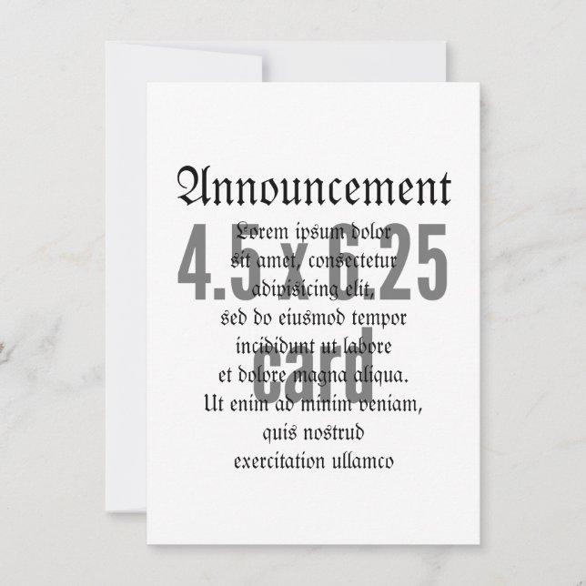 4.5 x 6.25 Vertical Announcement (Front)