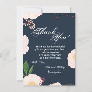 4.5x6.25 Thank You Card Baby Pink Cosmos on White