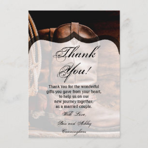 4.5x6.25 Thank You Card Cowboy Boots Barn Wood Rus