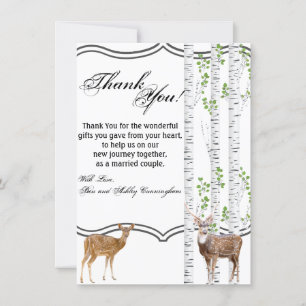 4.5x6.25 Thank You Card Deer Doe Woodland Buck