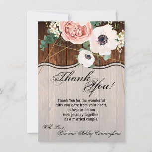 4.5x6.25 Thank You Card Geometric Garden Barn Wood