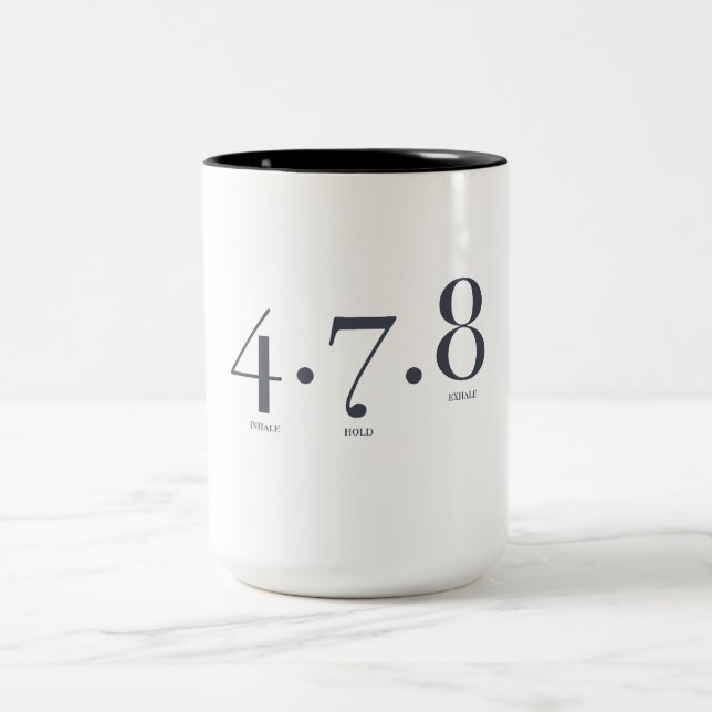 4 7 8 Breathing Technique | Meditation Two-Tone Coffee Mug (Center)