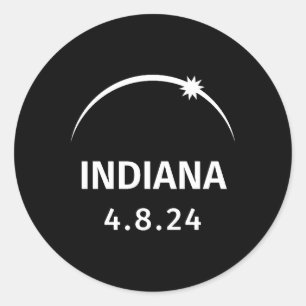 4.8.24 Solar Eclipse Indiana Classic Round Sticker