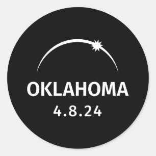 4.8.24 Solar Eclipse Oklahoma Classic Round Sticker