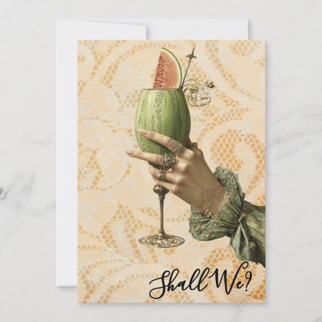 *~*  4 A101  Ornate Cocktail PHOTO BACHELORETTE Invitation (Front)