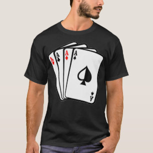 4 ACES ALL ACES ACE OF SPADES POKER PLAYER TEE S