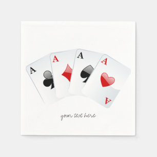4 Aces Casino Paper Napkins Set