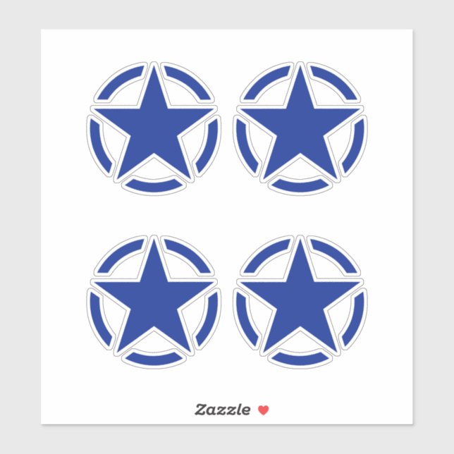 4 American Star Stencil Vintage Decals (Sheet)
