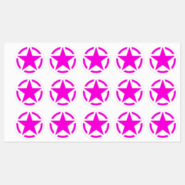 4 American Star Stencil Vintage Decals (Sheet)