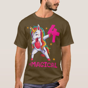 4 And Magical Girls 4th Birthday Unicorn 4 Year Ol T-Shirt