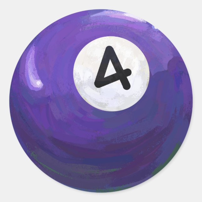 4 Ball Classic Round Sticker (Front)