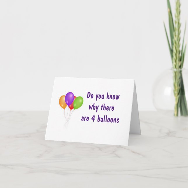 **4 BALLOONS** FOR A SPECIAL **4 YEAR OLD** CARD (Front)