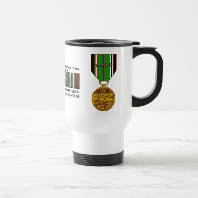 4 BATTLE STARS / WORLD WAR II VETERAN TRAVEL MUG (Right)