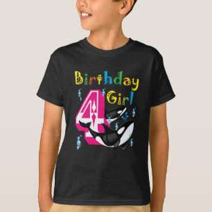 4 Birthday Girl Orca Killer Whale T-Shirt
