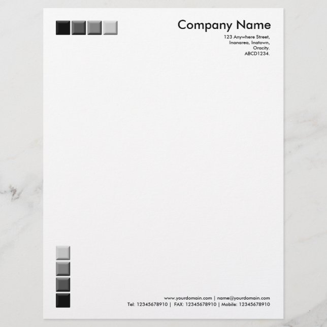 4 Black and Grey Squares 3d Customized Letterhead (Front)