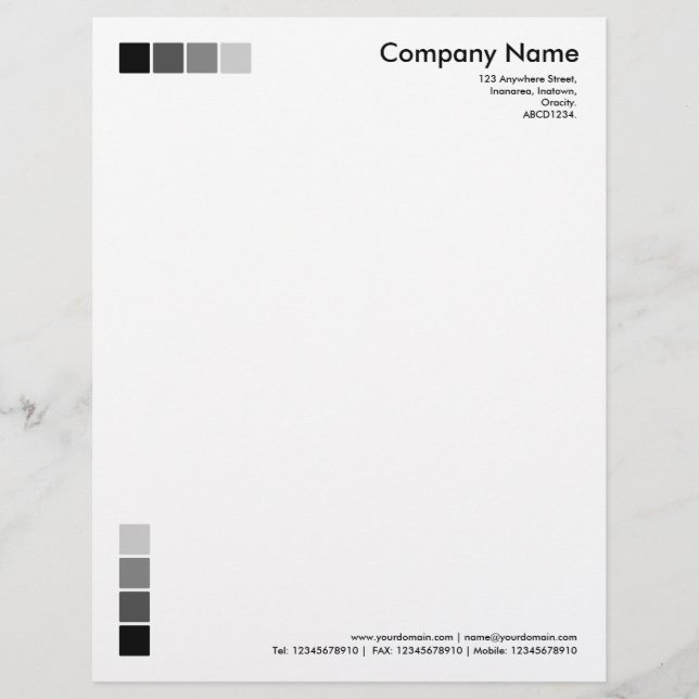 4 Black and Grey Squares Letterhead (Front)
