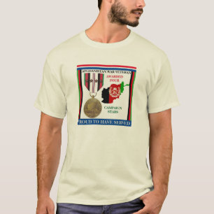 4 CAMPAIGN STARS AFGHANISTAN WAR VETERAN T-Shirt
