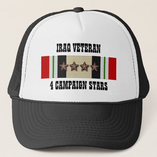 4 CAMPAIGN STARS / HAT / IRAQ VETERAN (Front)