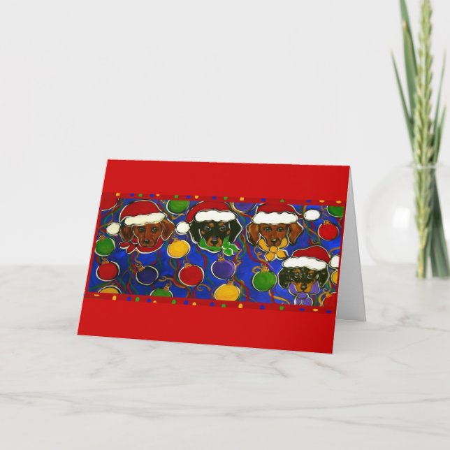 4 Christmas Doxies Card (Front)