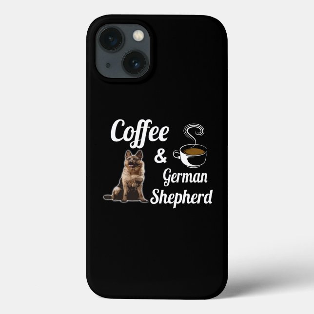 4 Coffee And German Shepherd Case-Mate iPhone Case (Back)