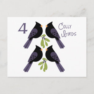 4 Colly Birds Postcard