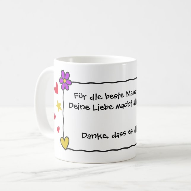 4 Color Doodle Frame 2 - own text Coffee Mug (Front Left)