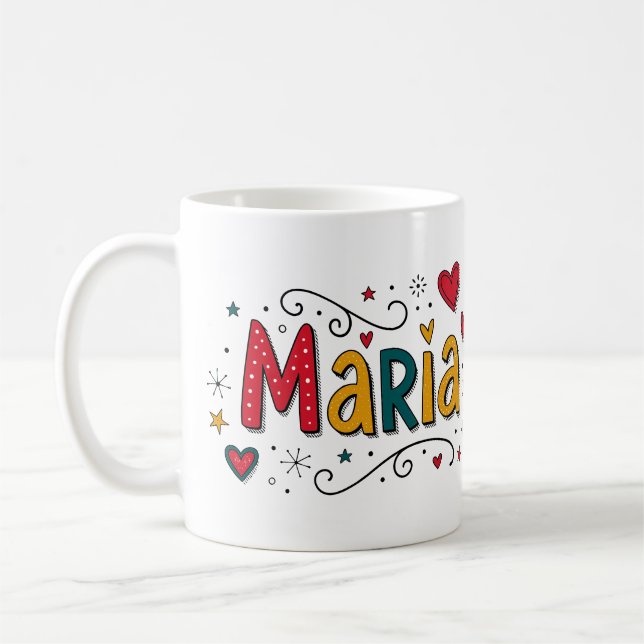 4 Color Maria 1 - Doodles Coffee Mug (Left)