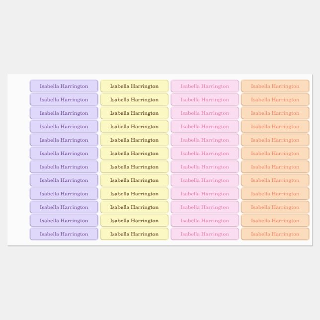 4 Colour Custom Name Iron-On Fabric Clothing  (Sheet)