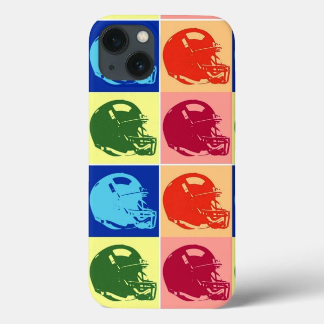 4 Colour Pop Art Football Helmet Case-Mate iPhone Case (Back)