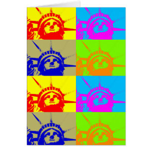 4 Colour Pop Art Lady Liberty