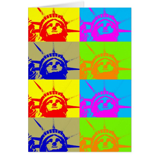 4 Colour Pop Art Lady Liberty (Front)