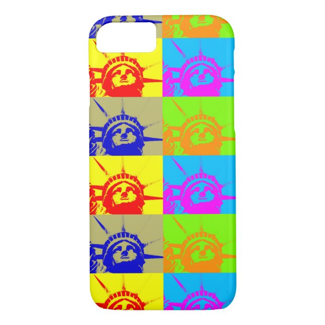 4 Colour Pop Art Lady Liberty iPhone 7 Case (Back)