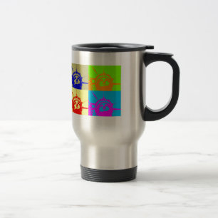 4 Colour Pop Art Lady Liberty Travel Mug