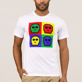 4 Colour Retro 8-bit Skulls T-Shirt