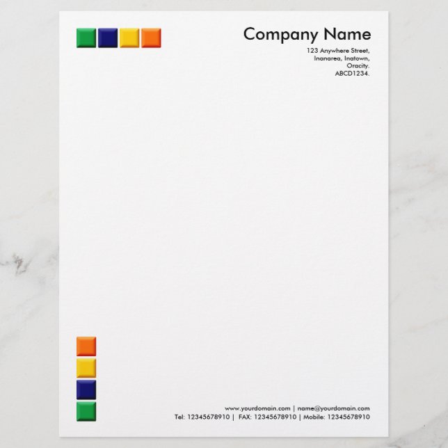 4 Colour Squares 3d Letterhead Design (Front)