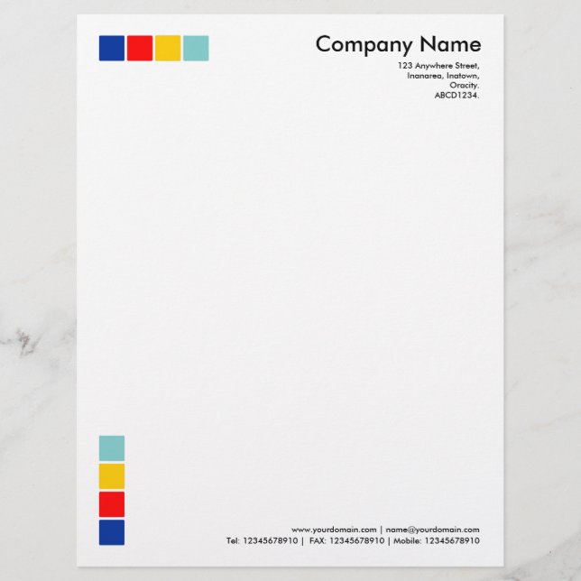 4 Colour Squares Customised Letterhead (Front)