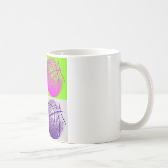 4 Colours Pop Art Basketball Coffee Mug (Right)