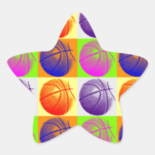 4 Colours Pop Art Basketball Star Sticker