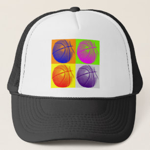 4 Colours Pop Art Basketball Trucker Hat