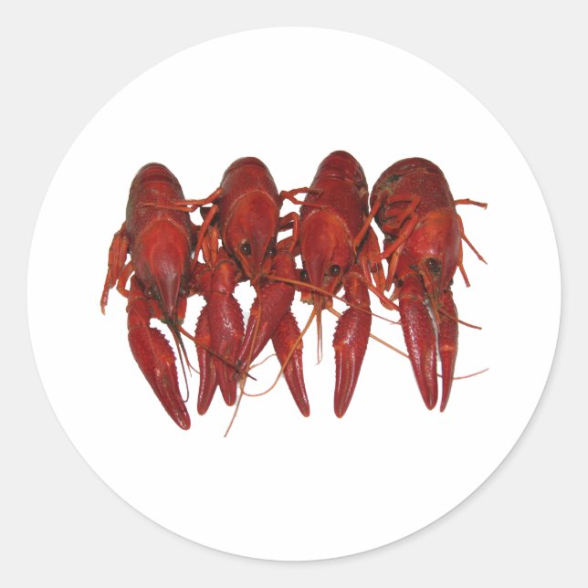 4 Cooked Crawfish Classic Round Sticker (Front)