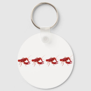 4 cooked crawfish key ring
