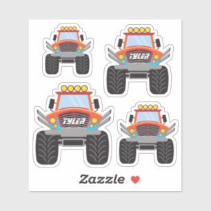 4 Cool Red Monster Trucks, DIY Name