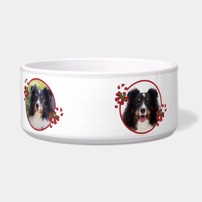 4 Custom Pet Photos With Name And Candy Canes (Left)