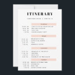 4 Day Simple Blush Itinerary Invitation<br><div class="desc">Use this Invitation to invite all the fabulous girls on your 4 day getaway. Design features a bold serif font that says "Itinerary" with all the details in a san serif font below. The date headlines are highlighted with a blush pink box.</div>