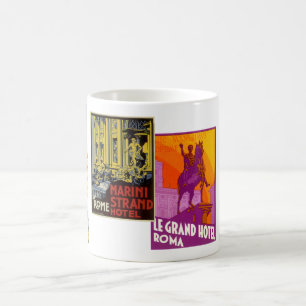4 different Vintage Travel Images from Italy Coffee Mug