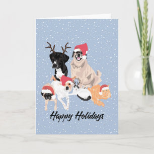 4 Dogs and 2 Cats Holiday  Card
