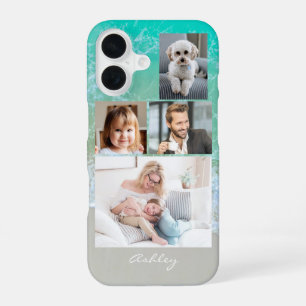 4 Family or Friends Photos, Script Name, Beach iPhone 16 Case