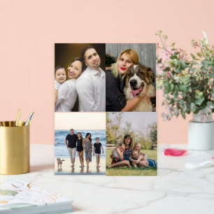 4 Family Photo Collage Custom Acrylic Sign