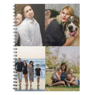  4 Family Photo Collage Custom Notebook