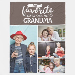 4 family photo collage -My favourite people call m Fleece Blanket